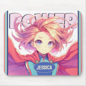 Anime Power Hero Girl Mousepad (Vorne)