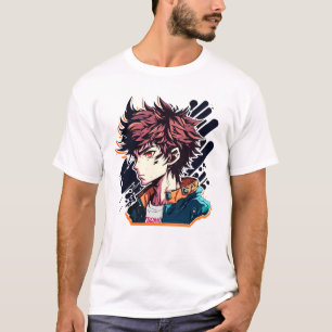 Anime Power: Junge Manga-Charakterdesign T-Shirt