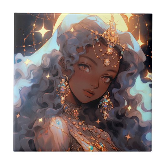 Anime Princess Fantasy Art Fliese (Vorderseite)
