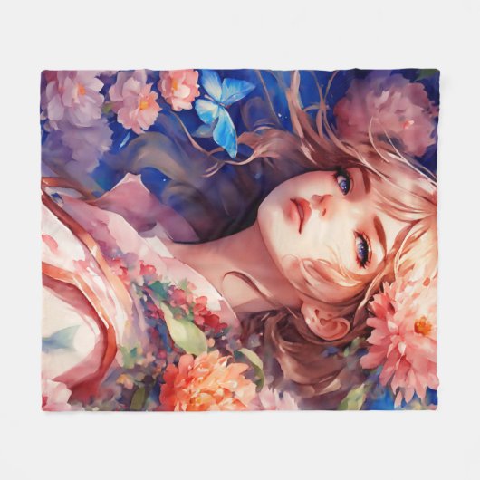 Anime Princess Fleecedecke (Vorderseite (Horizontal))