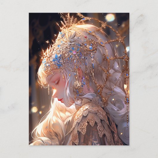 Anime Princess Girl Fantasy Art Postkarte (Vorderseite)