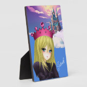 Anime Princess mit schwimmendem Schloss Fotoplatte (Seite)