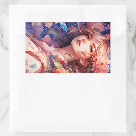 Anime Princess Rechteckiger Aufkleber (Tasche)