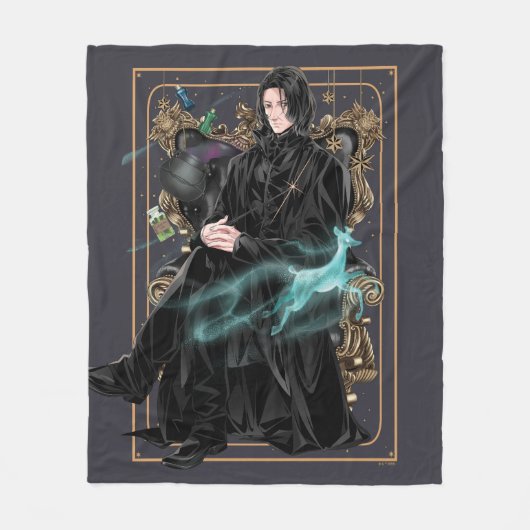 Anime Professor Severus Snape sitzt Fleecedecke (Vorderseite)