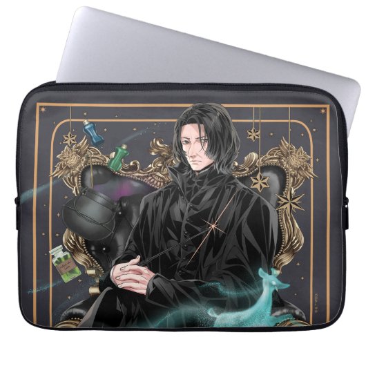 Anime Professor Severus Snape sitzt Laptopschutzhülle (Vorderseite)