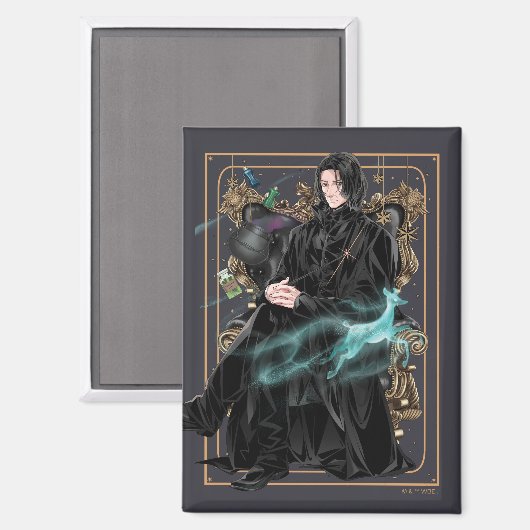 Anime Professor Severus Snape sitzt Magnet (Vorderseite/Rückseite)