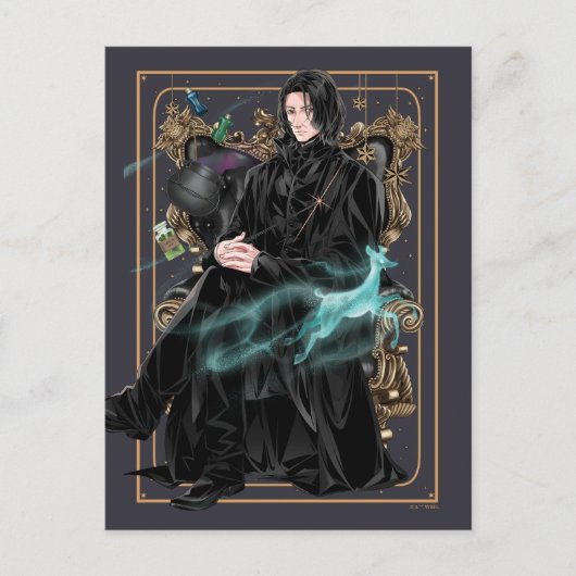 Anime Professor Severus Snape sitzt Postkarte (Vorderseite)