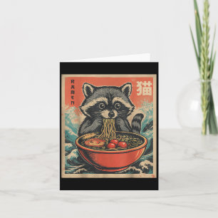Anime Raccoon Ramen Japanisch Funny Kawaii Geschen Karte