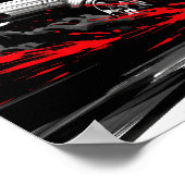 Anime Racing Drift - Sumi-e-Speed Art Poster (Ecke)