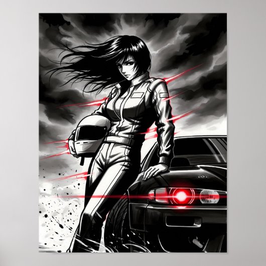 Anime Racing Storm - Racer in der Frauenstraße in  Poster (Vorne)