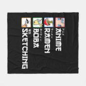 Anime Ramen Boba Sketching Japanischer Manga Milk Fleecedecke (Vorderseite (Horizontal))