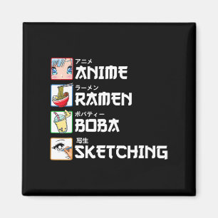 Anime Ramen Boba Sketching Japanischer Manga Milk  Magnet