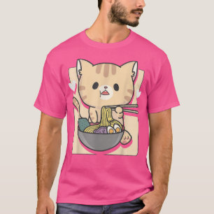 Anime Ramen Cat Otaku Ästhetik T-Shirt