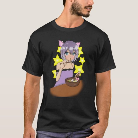 Anime ramen Mädchen T-Shirt (Vorderseite)