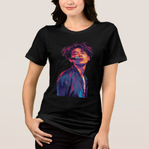 Anime Rocksänger Vibrante Pop-Art Tri-Blend Shirt