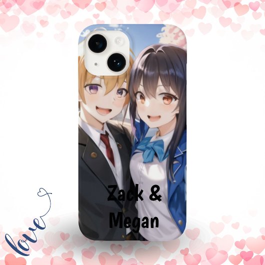 Anime Romantic Couple - Schüler Selfie Personaliz Case-Mate iPhone Hülle