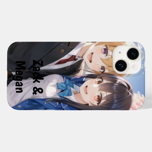 Anime Romantic Couple - Schüler Selfie Personaliz Case-Mate iPhone Hülle (Rückseite (Horizontal))
