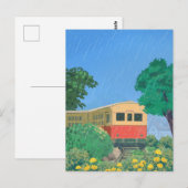 Anime Romantic Rain and Train Postkarte (Vorne/Hinten)