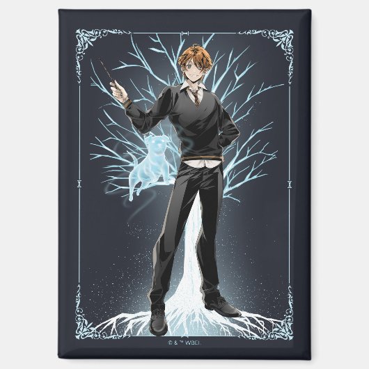 Anime Ron Weasleys Jack Russell Terrier Patronus Magnet (Vorderseite)