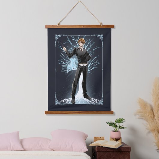 Anime Ron Weasleys Jack Russell Terrier Patronus Wandteppich Mit Holzrahmen (Schlafzimmer)