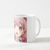 Anime rosa-haarige Pflaumenaugen erschreckten Tass Kaffeetasse (VorderseiteRechts)