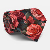 Anime Rose Black Krawatte (Gerollt)