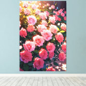 Anime-Rose Stretched Canvas Print Leinwanddruck (Insitu (Holzboden))