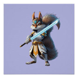 Anime-Samurai-Eichhörnchen-Krieger Poster