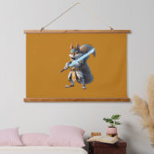 Anime-Samurai-Eichhörnchen-Krieger Wandteppich Mit Holzrahmen (Schlafzimmer)