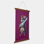 Anime-Samurai-Eichhörnchen-Krieger Wandteppich Mit Holzrahmen (Gewinkelt)