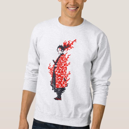 Anime Samurai Fiery Warrior Japanisch Anime Sweatshirt (Vorderseite)