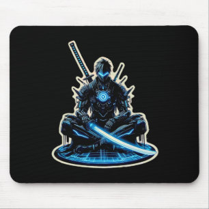 Anime Samurai Gamer Warrior Sci-fi Cyber Punk Futu Mousepad
