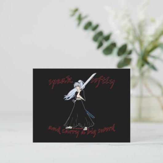 Anime Samurai Joke Postcard Postkarte (Stehend Vorderseite)