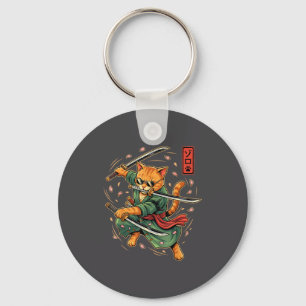 Anime Samurai-Katze Drei Schwerter japanischer Kun Schlüsselanhänger