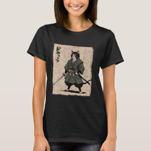 Anime Samurai Katzenkrieger Ukiyo-e Krieger Japani T-Shirt