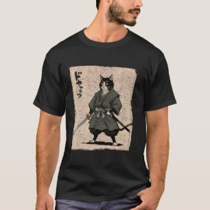 Anime Samurai Katzenkrieger Ukiyo-e Krieger Japani T-Shirt