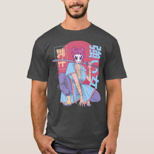 Anime samurai Krieger Japanisches Mädchen  T-Shirt