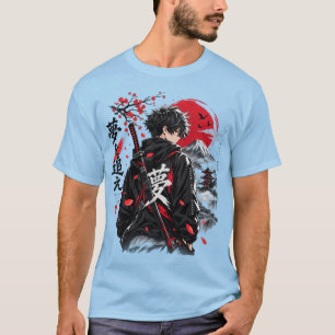 Anime-Samurai-Krieger-T-Shirt im japanischen Stil  T-Shirt