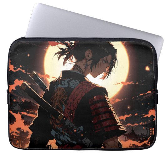 Anime samurai laptopschutzhülle (Vorderseite)