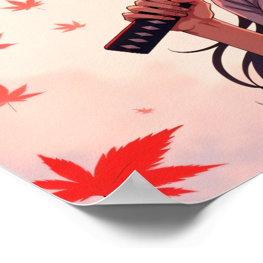 Anime-Samurai-Mädchen Poster (Ecke)