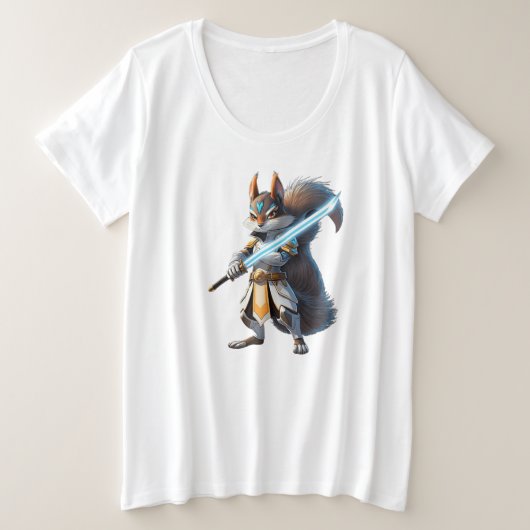 Anime Samurai Squirrel Warrior Große Größe T-Shirt (Design vorne)