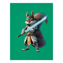 Anime Samurai Squirrel Warrior Poster