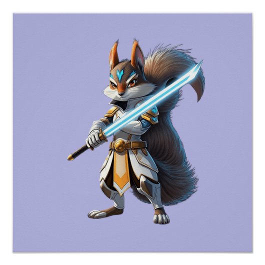 Anime Samurai Squirrel Warrior Poster (Vorderseite)