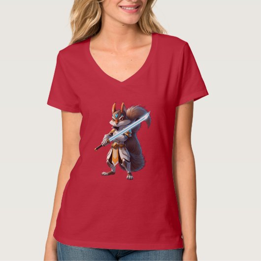 Anime Samurai Squirrel Warrior T-Shirt (Vorderseite)
