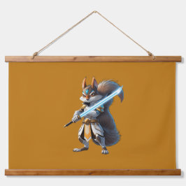 Anime Samurai Squirrel Warrior Wandteppich Mit Holzrahmen