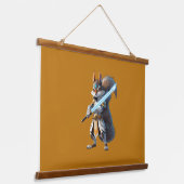 Anime Samurai Squirrel Warrior Wandteppich Mit Holzrahmen (Gewinkelt)