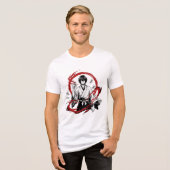 Anime-Samurai-T-Shirt Tri-Blend Shirt (Vorderseite voll)