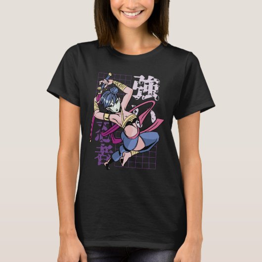 Anime Samurai Warrior T-Shirt (Vorderseite)