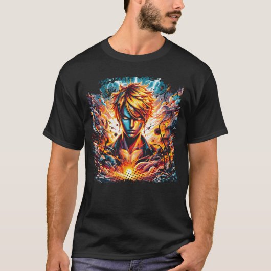 Anime Sanji retro T-Shirt (Vorderseite)