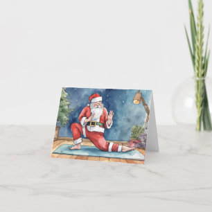 Anime-Santa beim Yoga Feiertagskarte